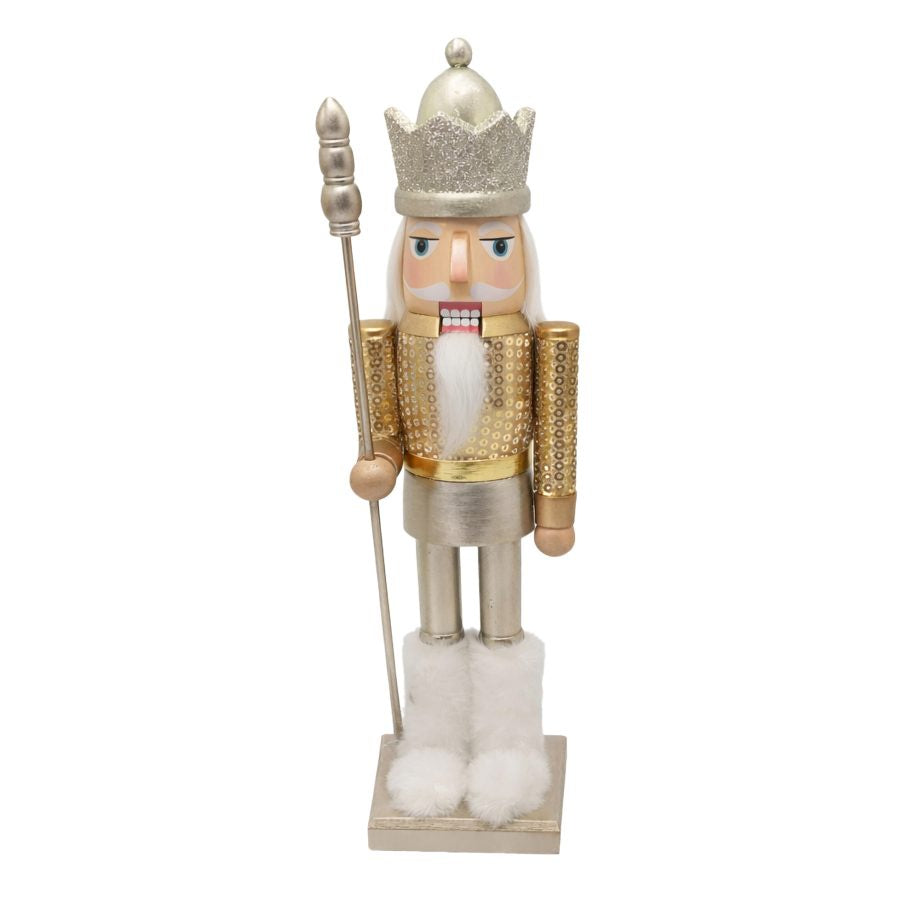 15" Gold or Silver Wooden Nutcracker