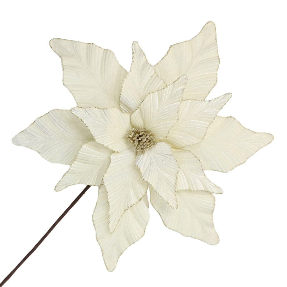 Extra Large Ivory Poinsettia Pick