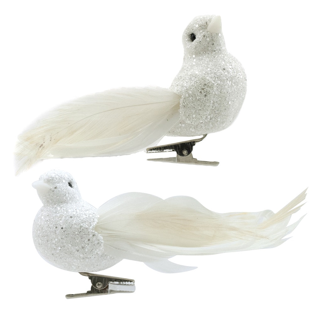 Elegant White Bird Clip