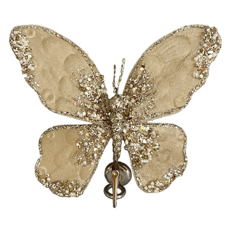 Gold Velvet Butterfly Clip