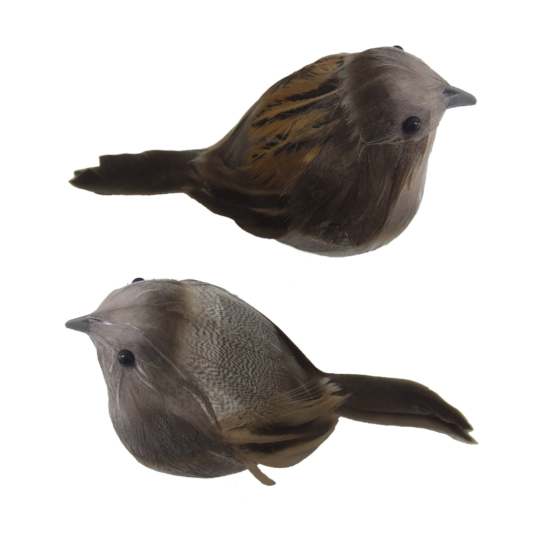 Soft Brown & Gray Bird Clip