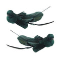 Dark Green Feather Bird Clip Ornament
