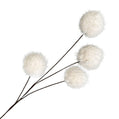 White Fur Ball Decorative Pick