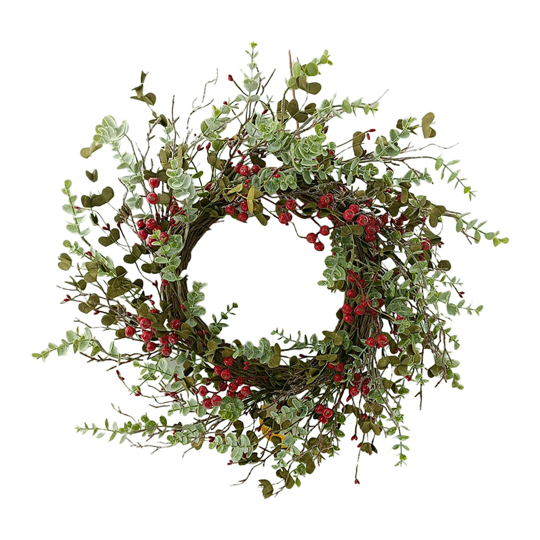 Red Berry Mixed Leaf Wreath 24"