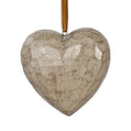 Antiqued Gold Wooden Heart Ornament