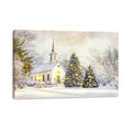 Wintery Church Lit Picture