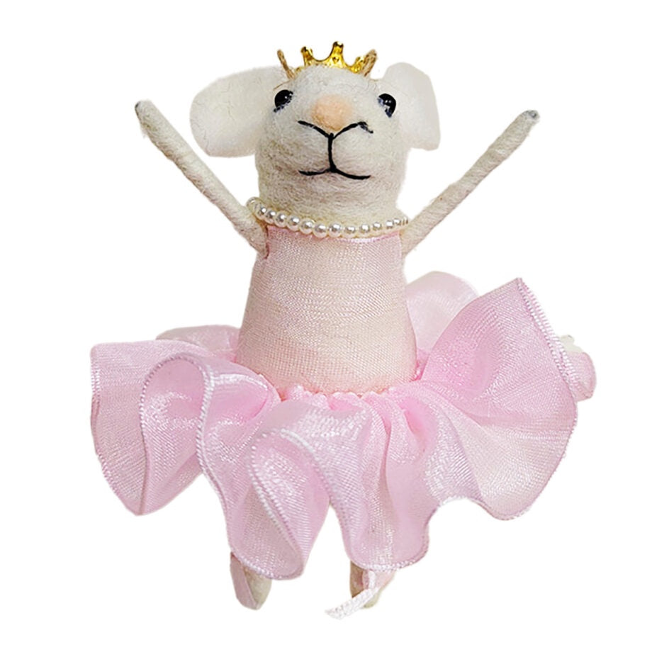 Pink Ballerina Felt Mouse Ornament