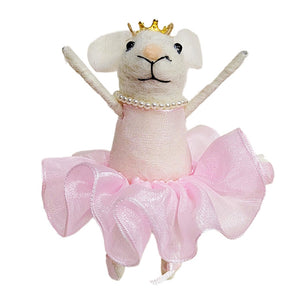 Pink Ballerina Felt Mouse Ornament
