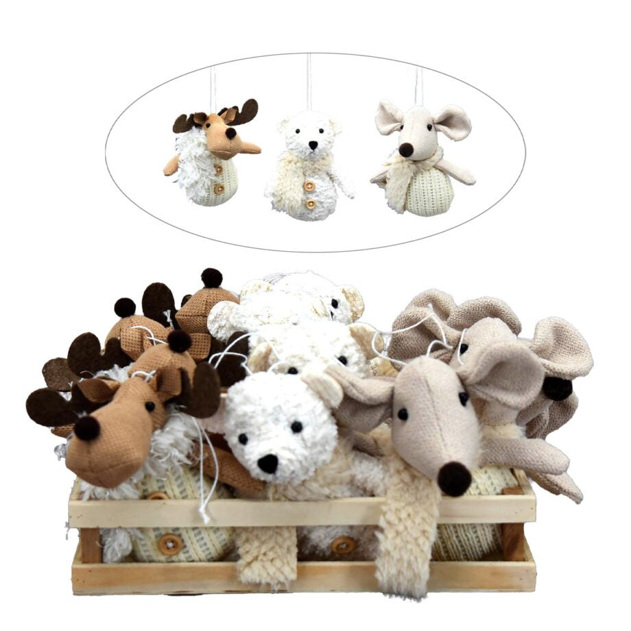 Cuddly Plush Animal Ornament