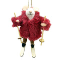 Ruby Fur Felt Ski Mouse Ornament