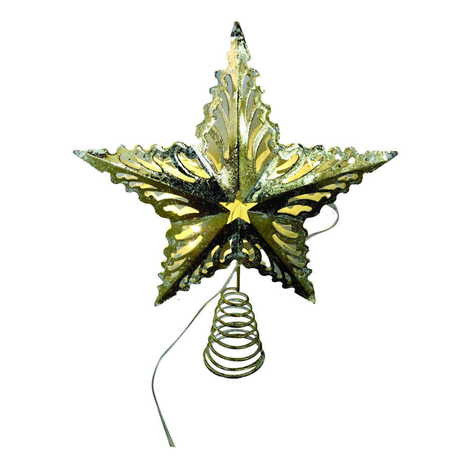 Lit Gold Star Treetopper