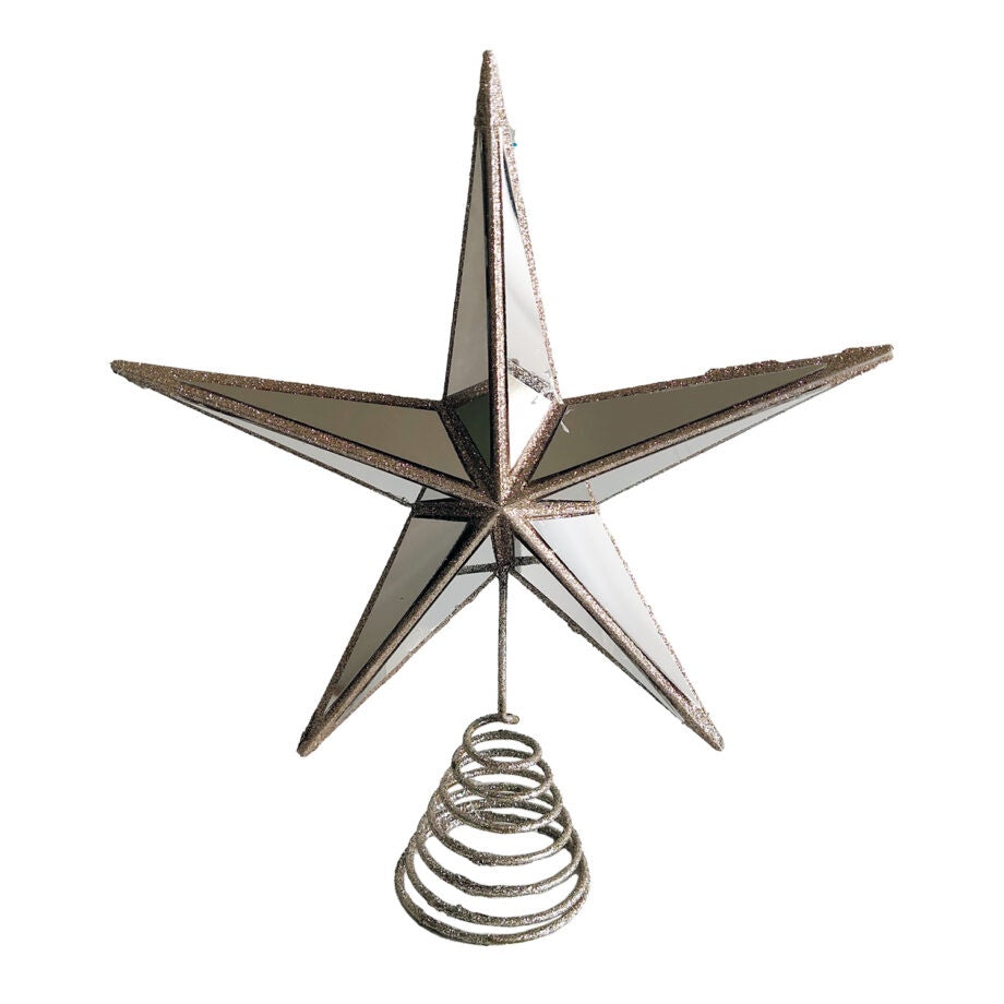 Mirrored Silver Star Tree Topper