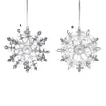 Clear Snowflake w Silver Glitter Ornament