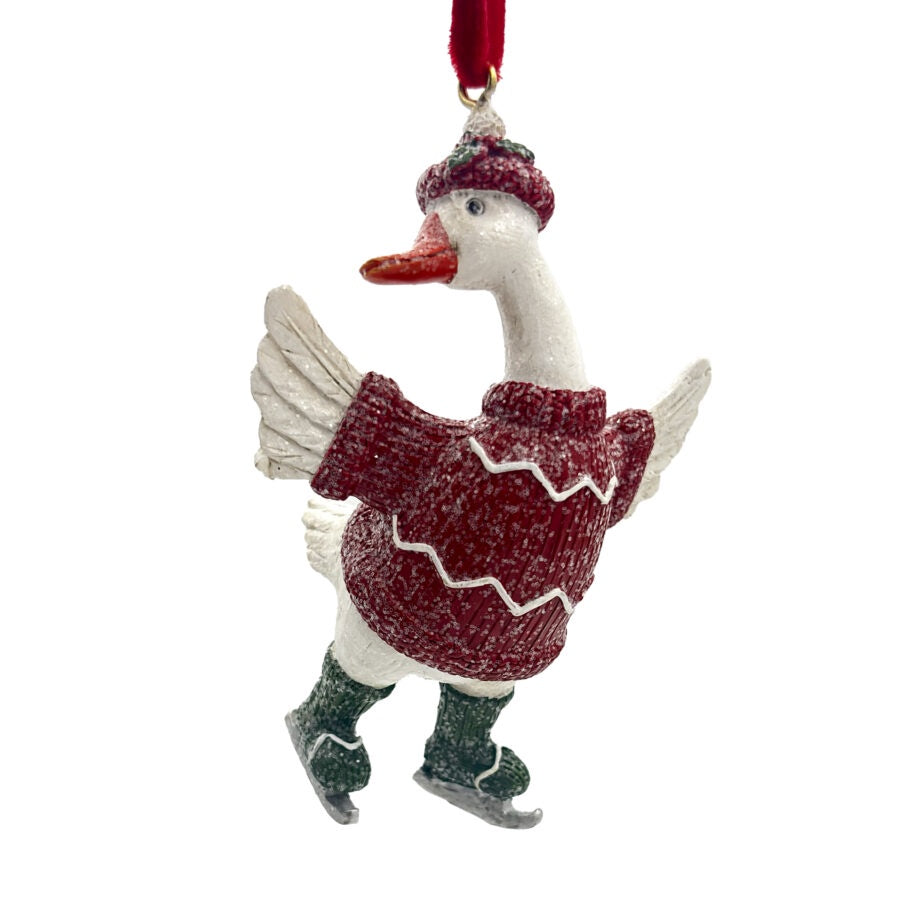 Skating Goose Ornament