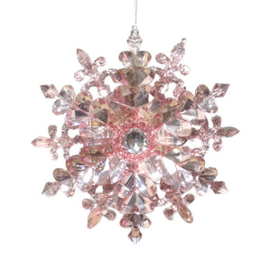 Glistening Pink Snowflake Ornament