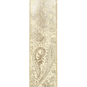 Gold Paisley Wired Ribbon