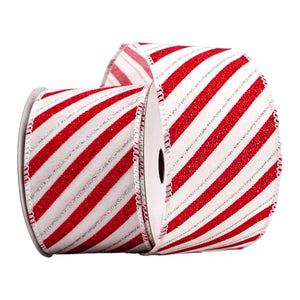 Candy Cane Spark Wired Ribbon