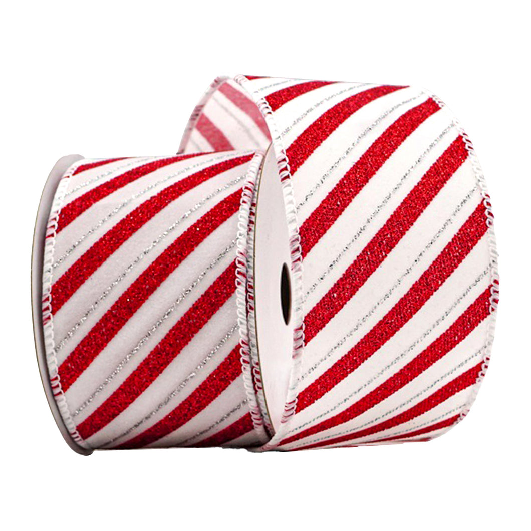 Candy Cane Spark Wired Ribbon