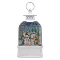 Charming White Lantern Snowman Snowglobe