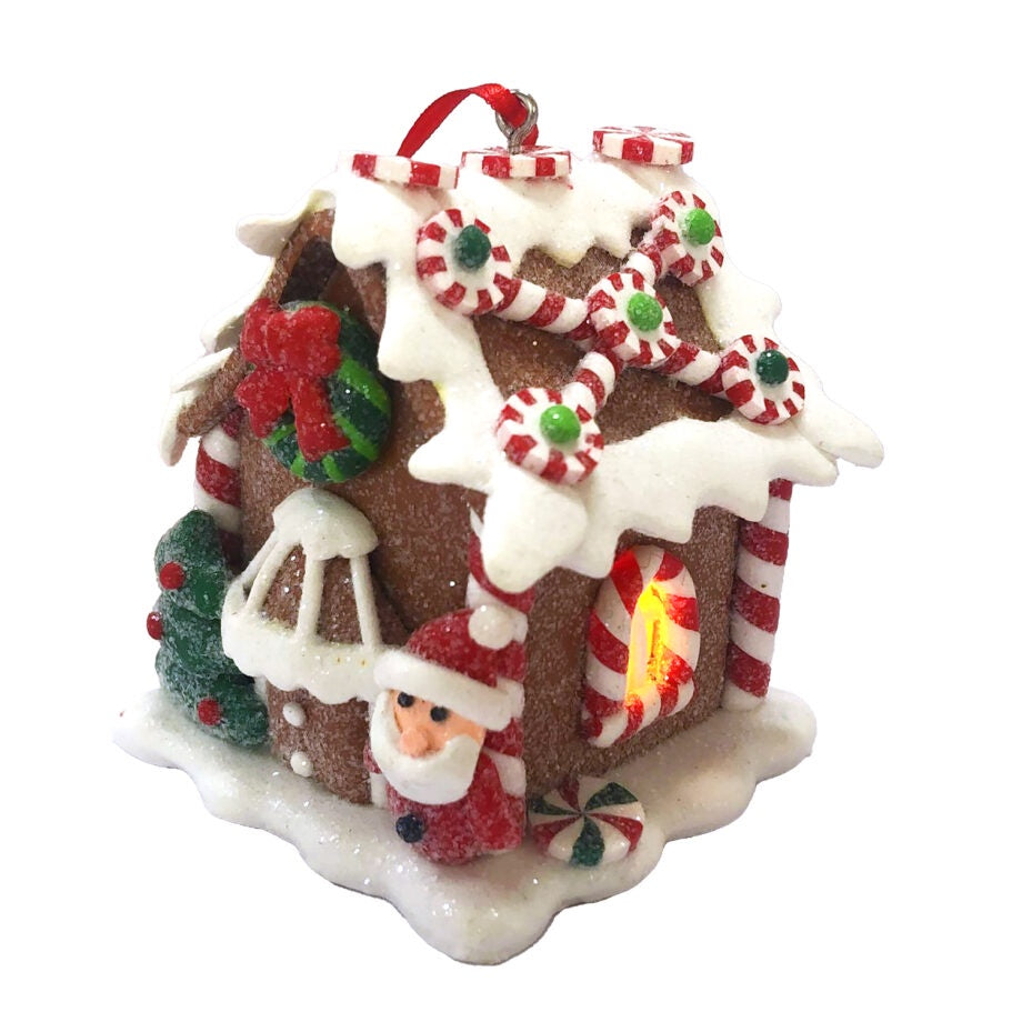 Candy Cane Cabin Ornament