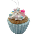 Whimsical Blue Cupcake Ornament