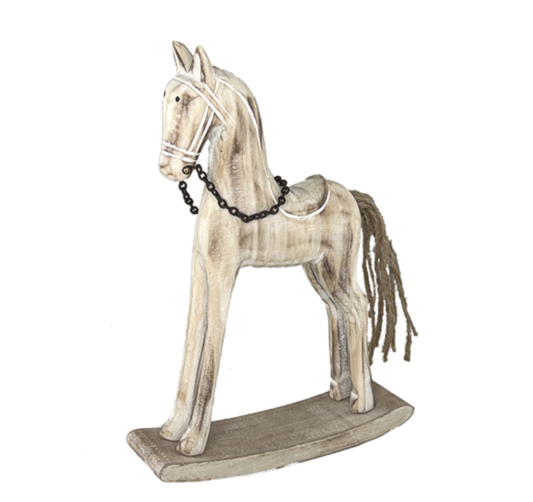 Natural Wooden Rocking Horse