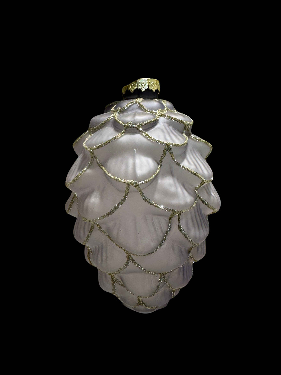 Icy Lavender Glass Pinecone Ornament