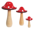 Red & White Wooden Mushroom