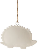 White Enamel Hedgehog Ornament
