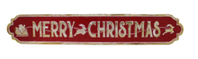 Load image into Gallery viewer, 43&quot; Vintage Enamel “MERRY CHRISTMAS” Sign
