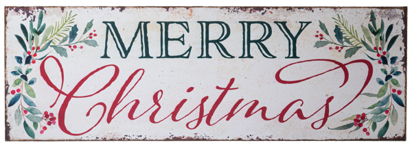 Vintage Merry Christmas Sign 48" x 16"