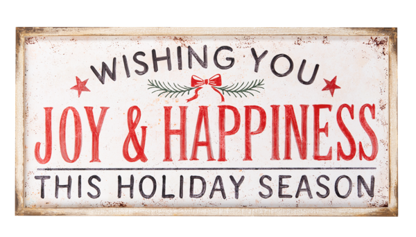 Wishing You Joy & Happiness Holiday Sign