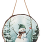 Vintage Snowman Wood Slice Ornaments
