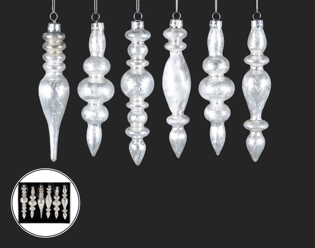 Exquisite Frosted Glass Finials (set of 6)