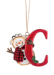 Monogram Snowman Ornament