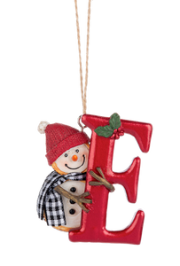 Monogram Snowman Ornament