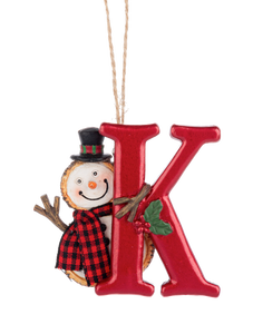 Monogram Snowman Ornament