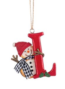 Monogram Snowman Ornament