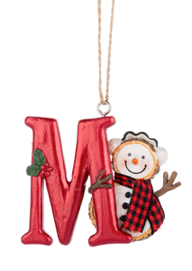 Monogram Snowman Ornament