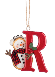 Monogram Snowman Ornament