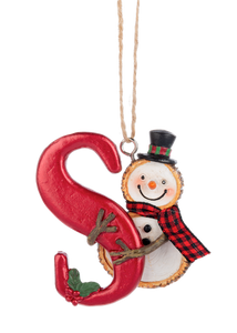 Monogram Snowman Ornament