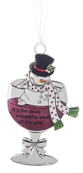 Drink & Be Merry Snowman Ornament