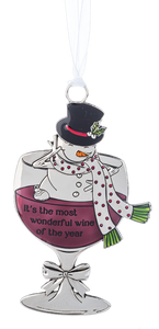 Drink & Be Merry Snowman Ornament