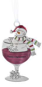 Drink & Be Merry Snowman Ornament