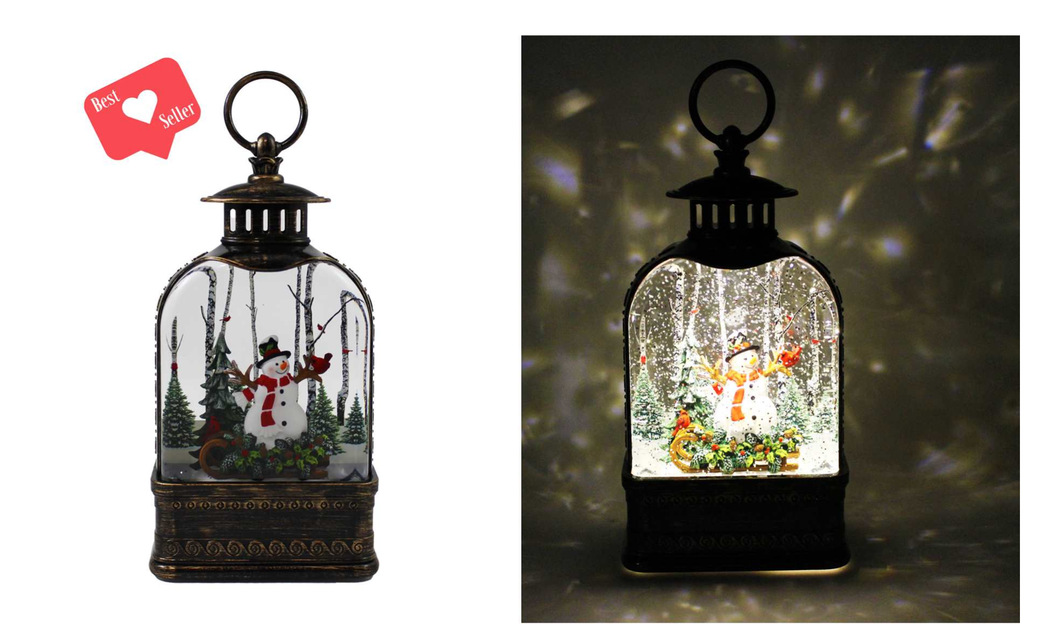 Snowman & Cardinals Snowglobe