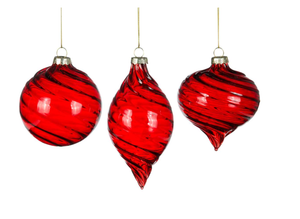 Swirling Red Glass Ornament