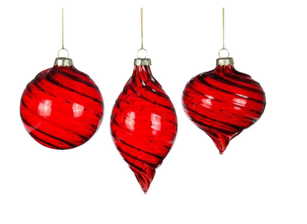 Swirling Red Glass Ornament