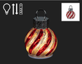 Red & White Lit Rotating Glass Ball