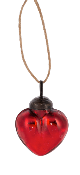 Little Red Glass Heart Ornament