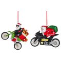 Santa On Motorcycle Ornament